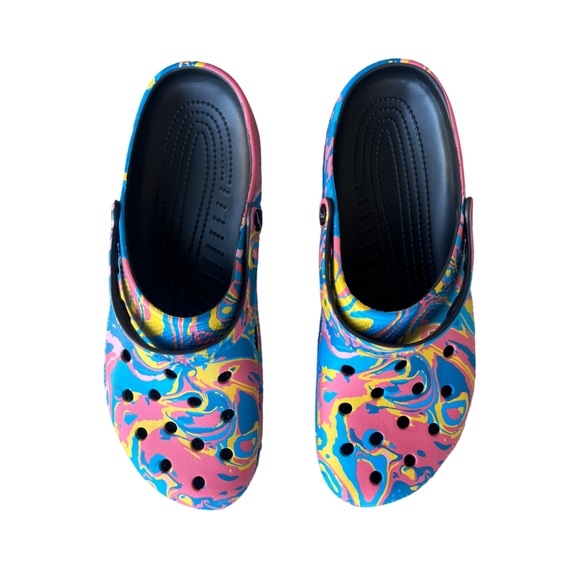 NWT Diplo X Crocs Limited Edition Rare Swirl Tie Dye Multicolored Crocs Clog - Picture 2 of 6